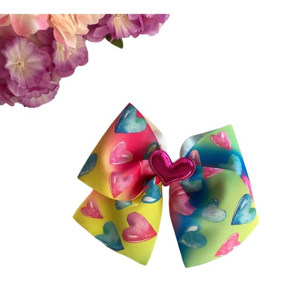 Hearts Cheer Hair Bow for Girls, Toddler and Women - Picture 2 of 7